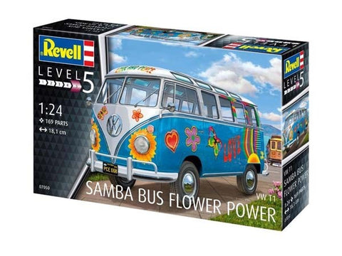 VW/Volkswagen Samba T1 "Flower Power" van - 1:24 - Revell - 7050