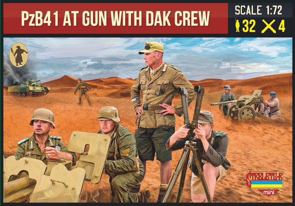 Anti Tank Gun Pz.B41 with Africa Korps Crew (WWII) - Strelets - M158 - 1:72 @