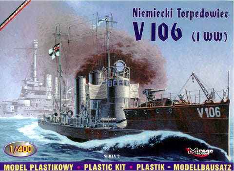 Niemiecki Torpedowiec V 106 - 1:400 - Mirage Hobby - 40028