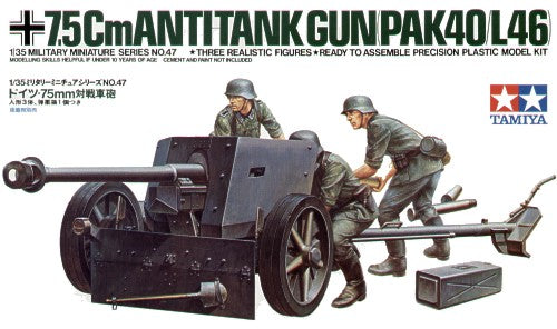 Tamiya - 35047 - 7.5cm Pak-40 (L46) with crew figures - 1:35