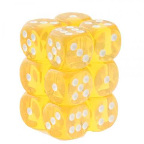 Chessex - 23602 - Yellow w/white - dice set (16mm)