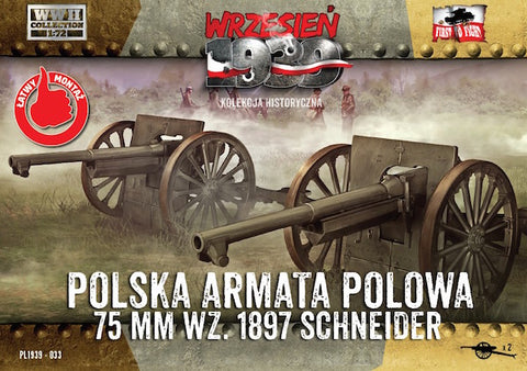 First to Fight - 033 - Polish Field Cannon 75mm Schneider (2 in a box) - 1:72