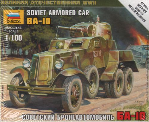 Soviet Armored Car BA-10 - 1:100 - Zvezda - 6149 - @