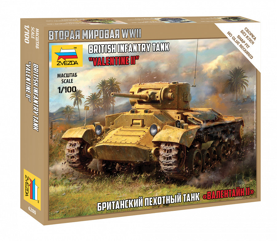 Zvezda - 6280 - British Valentine II Tank - 1:100