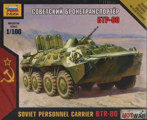Soviet personnel carrier BTR-80 - 1:100 - Zvezda - 7401 - @