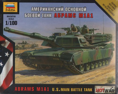 Abrams M1A1 U.S. Main battle tank - 1:100 - Zvezda - 7405 - @