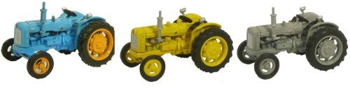 Oxford - 76SET10A - TRIPLE TRACTOR SET BLUE YELLOW