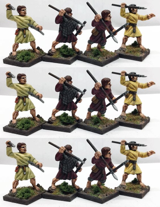 Welsh Bonnedig x 12 (Levy - JAVELINS) 1 point - 28mm - Saga - SW07 - @