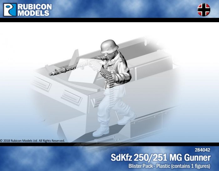 German SdKfz 250/251 MG Gunner - 28mm - Rubicon Models - RU-284042