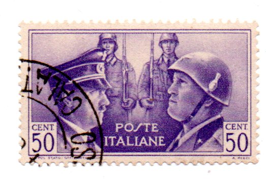 Francobollo - 30.01.1941 - Fratellanza d'armi italo-tedesca 50 c. - Mussolini e Hitler