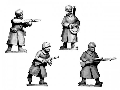 World War II > Russians WWR044 - Russian Infantry SMGs & LMGs in Fur Hats
