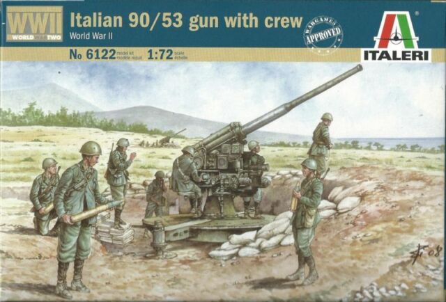 Italian 90/53 gun with crew - 1:72 - Italeri - 6122 - @