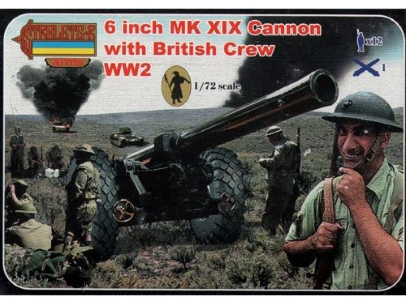 STRELETS A004 6 INCH MK XIX CANNON WITH BRITISH CREW WWII 1/72