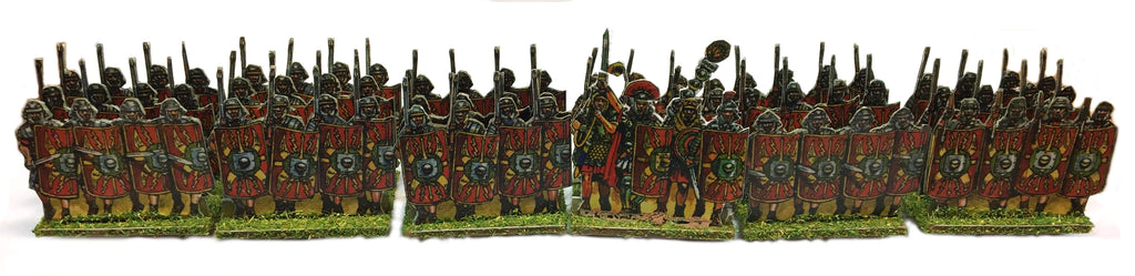Roman Legion Red Shield with Signifer (28mm) x 6 stand - Paper Soldiers - @