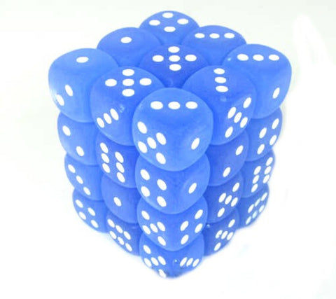 Frosted - Blue/white Dice Block (12mm) - Chessex - 27806