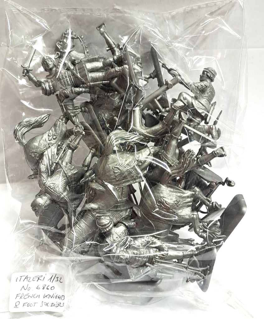 French Knights & Foot Soldiers - Italeri 6860 - 1:32 -  NO BOX - CP@