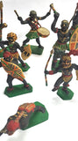Zulu infantry x 12 - 60mm - Vintage - Painted - V@