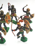 Zulu infantry x 12 - 60mm - Vintage - Painted - V@