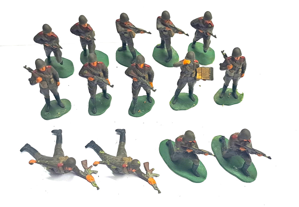 German assault infantry WWII x 14 - 50mm - Vintage - Painted - CP@