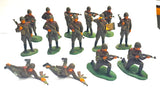 German assault infantry WWII x 14 - 50mm - Vintage - Painted - CP@