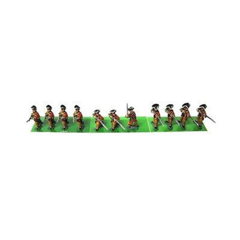 English Infantry x11 miniatures (Seven Years War) - 28mm - PAINTED