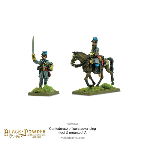 Confederate Officers Advancing (Foot & Mounted) A - 28mm - Black Powder - 303214066