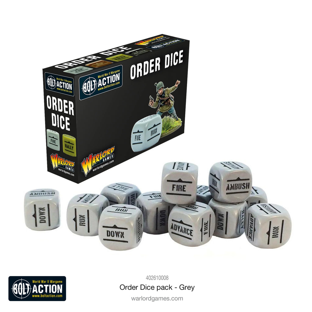 Orders Dice Pack - Grey - Bolt Action - 402616008