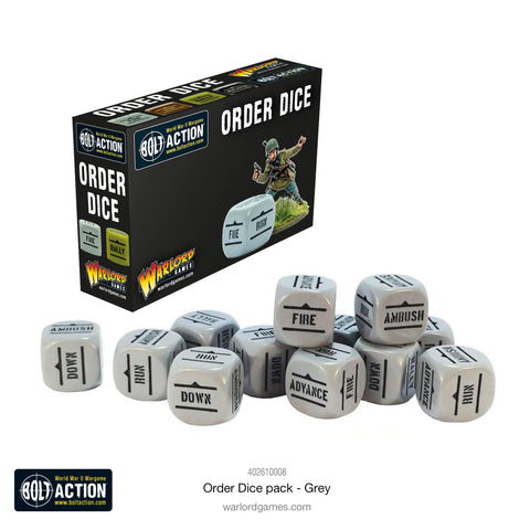 Orders Dice Pack - Grey - Bolt Action - 402616008