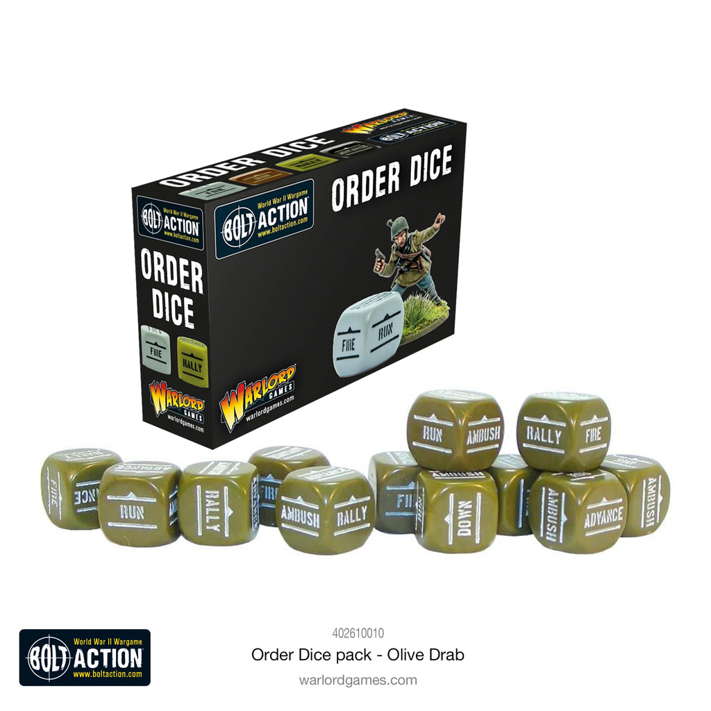 Orders Dice Pack - Olive Drab - Bolt Action - 402616010