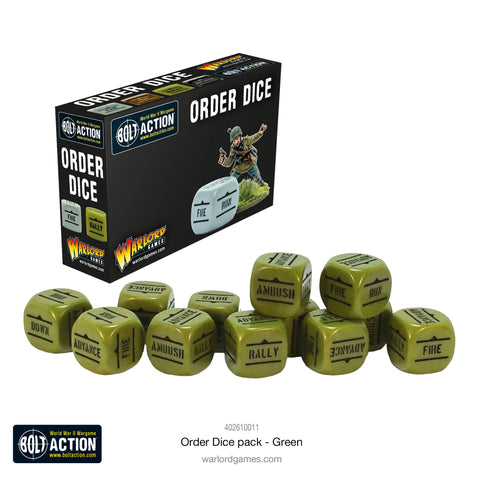 Orders Dice Pack - Green - Bolt Action - 402616011