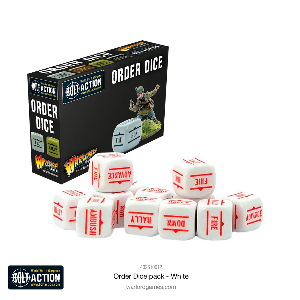 Orders Dice Pack - White - Bolt Action - 402616012