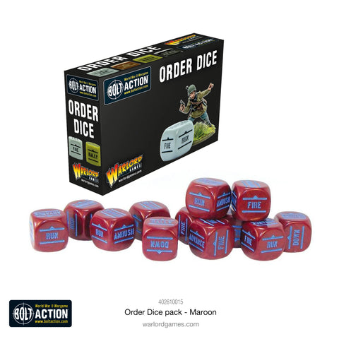 Orders Dice Pack - Maroon - Bolt Action - 402616015