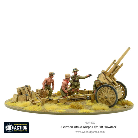 Afrika Korps LeFH 18 10.5cm Medium Artillery - 28mm - Bolt Action - 403012029