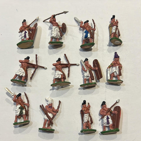 Indian Infantry IV BC x12 miniatures - 1:72 - Hat - 8154 - PAINTED