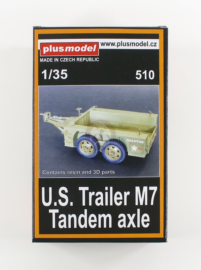 US M7 (G-221) Tandem Axle Generator Trailer WWII (w/Decals) 1:35 Plus Model 510