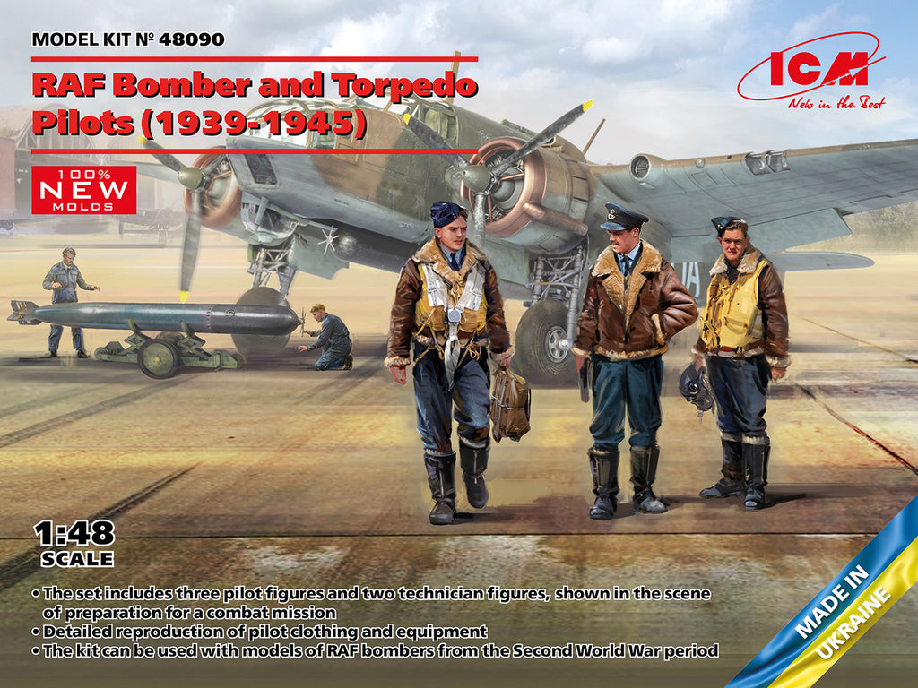 ICM - 48090 - RAF Bomber and Torpedo Pilots (1939-1945)  - 1:48