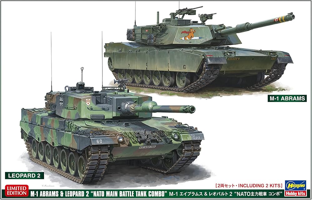 M1 Abrams & Leopard 2 Model kit, Multicolor - 1:72 - Hasegawa - 30069
