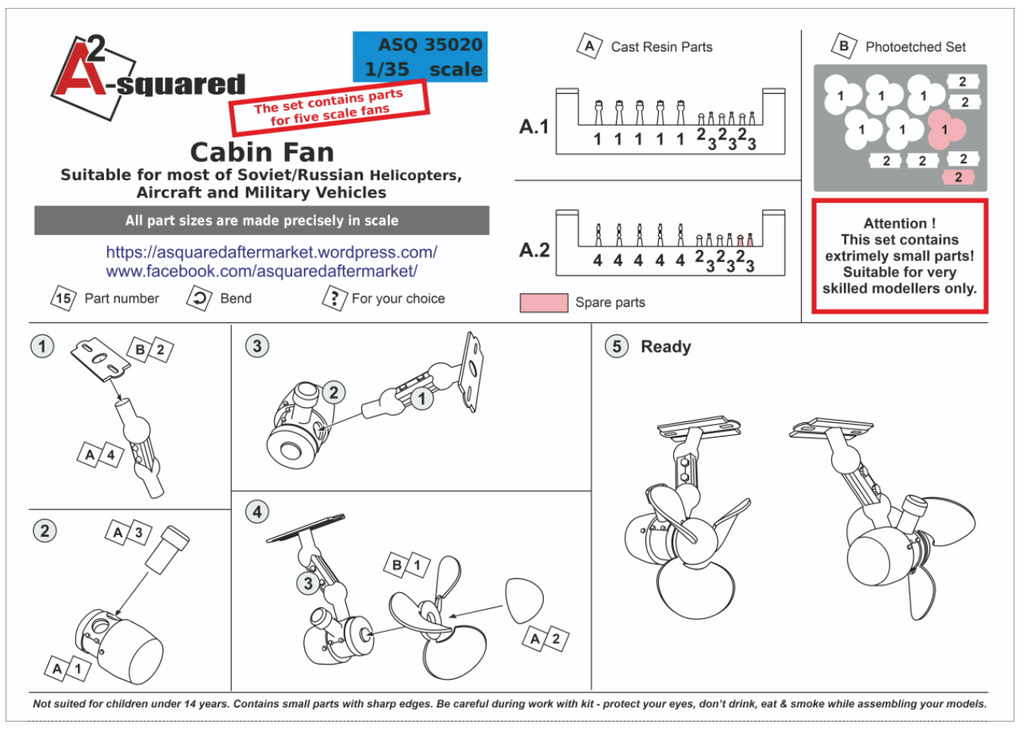 Soviet/Russian Military and Aircraft Cabin Fan - 1:35 - A-Squared - AASQ35020