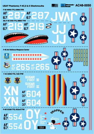 USAF Phantoms McDonnell F-4C/F-4D/F-4E Phantom Sharkmouths - 1:48 - Microscale - AC480050