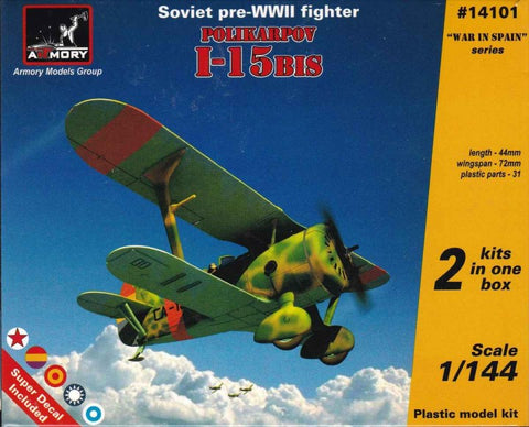 Polikarpov I-15bis Soviet - 1:144 - Armory - AR14101