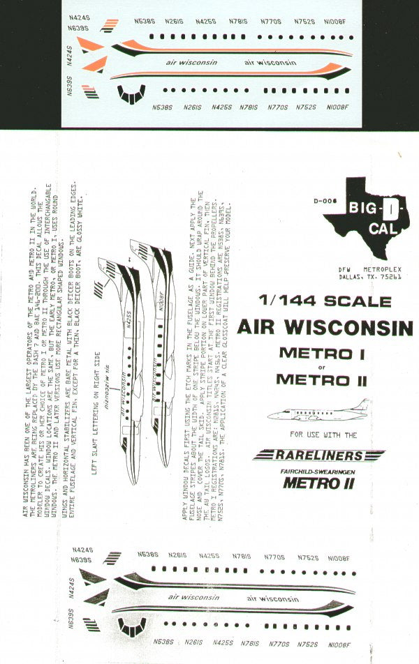 Metro I/Metro II Air Wisconsin - 1:144 - BDCD006