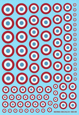 French roundels Armee de l'air 1935-40 - 1:72 - Berna Decals - BER009M