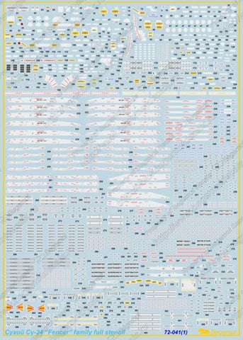 Sukhoi Su-24"Fencer" family full stencil data - 1:72 - Begemot - BT72041 - @