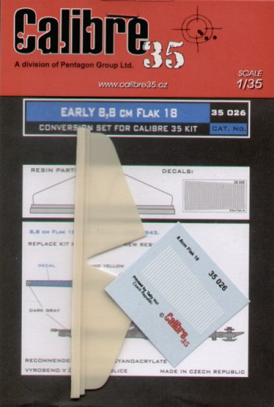 Early 8.8cm Flak 18 conversion with decals - 1:35 - Calibre 35 - CAL35026