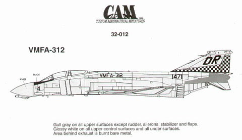 McDonnell F-4B Phantom 151471 VMFA-312 Checkerboards - 1:32 - Cam Decals - CAM32012