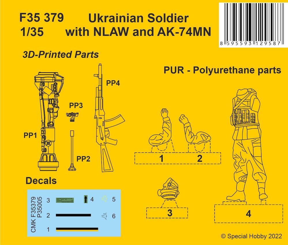 Ukranian Soldier with NLAW + AK-74MN - 1:35 - Czech Master Kits - CMF35379 - @