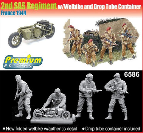 2nd SAS Regiment x 4 Welbike and Drop Tube Container - 1:35 - Dragon - 6586