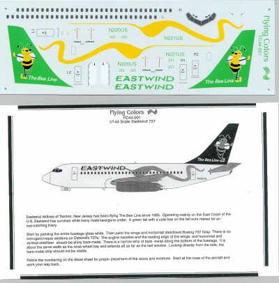 Boeing 737-200 EASTWIND Airlines 'The Bee Line' N220US - 1:144 - Flying Colors - FC44001