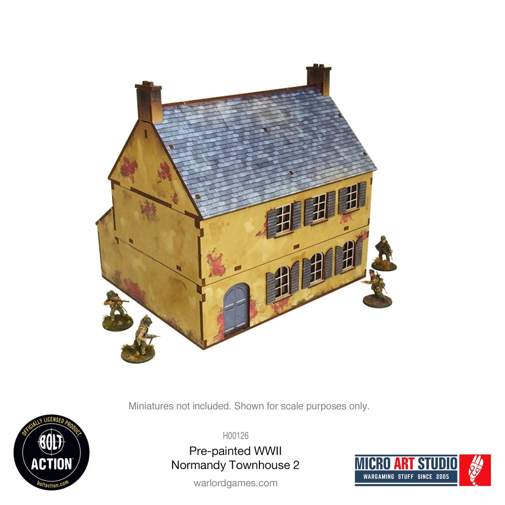 Pre-Painted WW2 Normandy Townhouse 2 - 28mm - Micro Art Studio - H00126