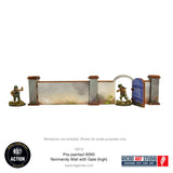 Pre-Painted WW2 Normandy Walls With Gate (High) - 28mm - Micro Art Studio - H00134